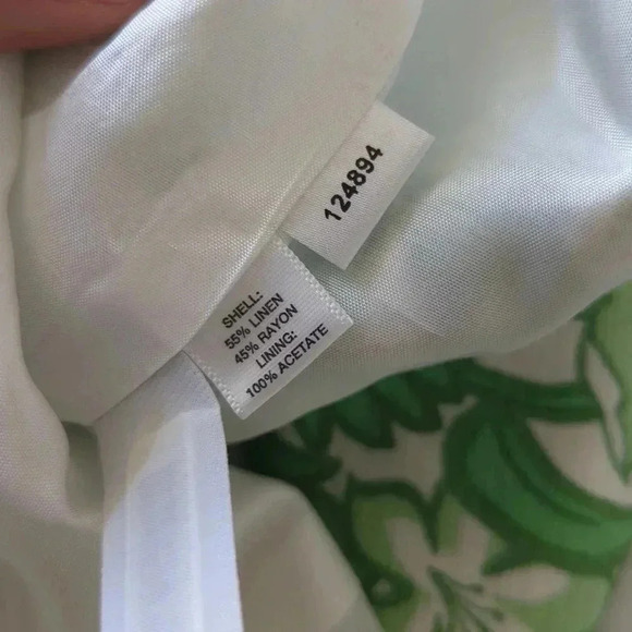 LOFT Green & White Floral Print Linen Blazer - Picture 6 of 6